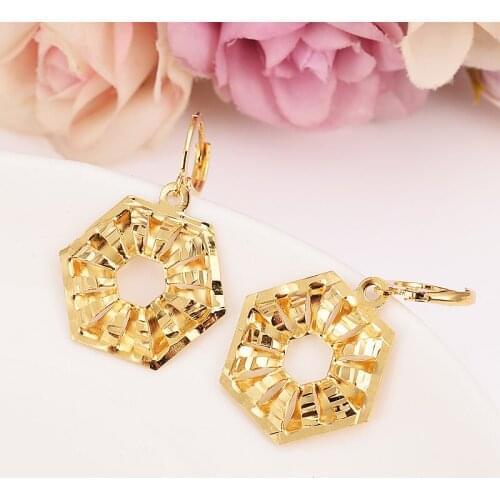 Bangrui Gold Color square Earrings geometrical Women/Girl,Love Trendy Jewelry for African/Arab/Middle Eastern party jewelry gift