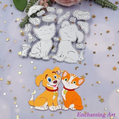 Dogs and Kittens Metal Cutting Dies 2021 New Stencils for DIY Scrapbooking/Photo Album Decorative Embossing DIY Paper Cards