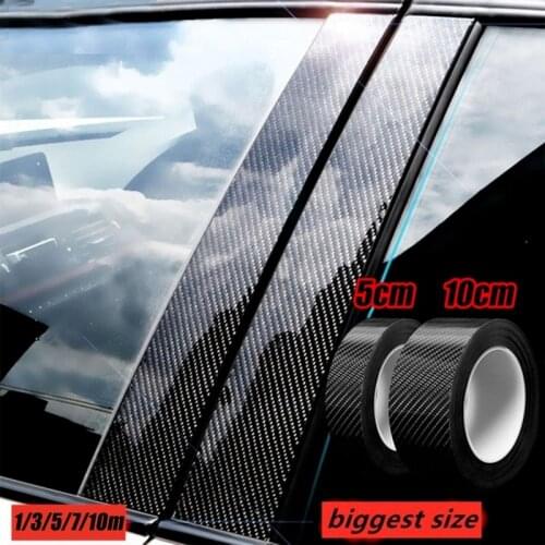 3/5m Carbon Fiber Pattern Car Stickers Anti-stepping Bumper Door Trim Protection Stickers Auto Decoration Decals