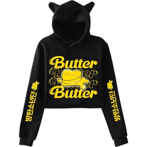 New Album Butter Kpop Women Crop Top Hoodies Bangtan Boys Sweatshirts JIN SUGA J HOPE JIMIN V JUNGKOOK RM Girls High waist Tops