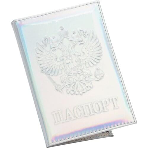 Russian Laser Passport Clip Russia Passport Cover Solid Men Women Passport Holder Business Unisex Travel Document Case