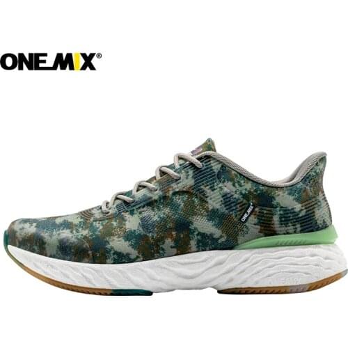 Onemix New Camouflage Men Running Shoes for Women Shock Absorption Sports Aerobic Marathon Training Shoes Sneakers Footwear