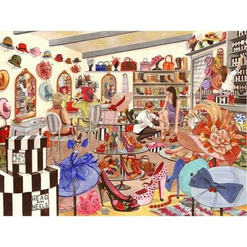 Full square diamond painting cross stitch skull diy 5d diamond embroidery shoe store picture Crafts needlework rhinestone mosaic