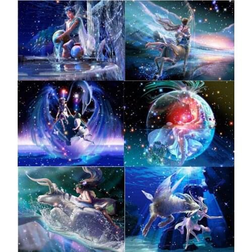 Full square/round 5D Diy diamond painting 12 constellations diamond embroidery Rhinestone cross stitch Wall Sticker home decor