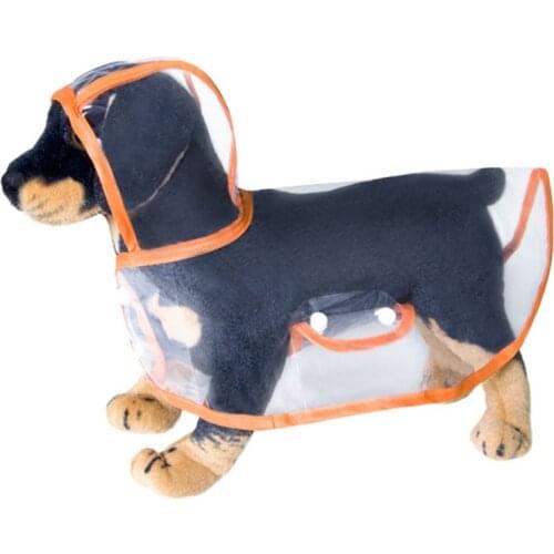 Puppy Cat Dog Transparent Raincoat Adjuastable Waterproof Jacket Coat For Small Dog Hooded Windproof Rain Coats Rainwear
