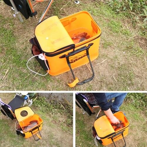 EVA Fishing Box Breathable Fishing Bucket Live Fish Box Collapsible Outdoor Camping Water Container Fishing Storage Bag A505