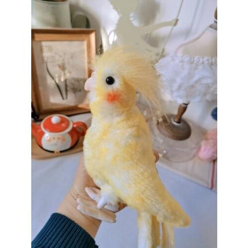 Cute Rare Cockatiel Parrot Bird Plush Toys Doll Realistic Lifelike Animals Dolls for Christmas gift