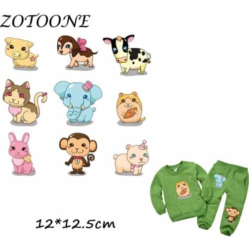 ZOTOONE Heat Transfer Clothes Stickers Animal Set Patches for T Shirt Jeans Iron-on Transfers DIY Decoration Applique Clothes C