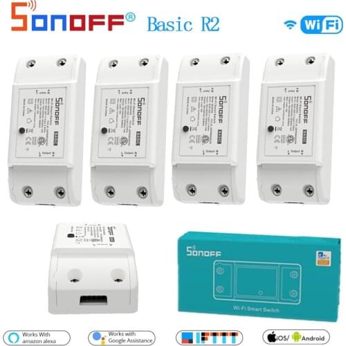 Sonoff Basic R2 Wifi Smart DIY Switch Wireless Remote Control Switch Voice Control Work With Alexa Goolge Home eWeLink App