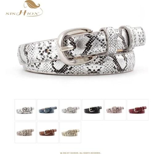 SISHION Female Pu Leather Snake Waist thin Belt Women 2021 Hot fashion decorative retro female spot belts SP0103