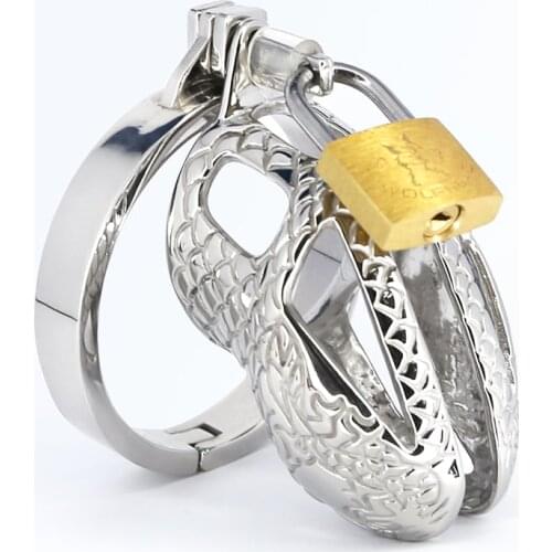 Snake Stainless Steel Cock Cage Glans Lock Ring Chastity Devices Penis Ring Prison Delay Ejaculation BDSM Metal Sex Toys For Men