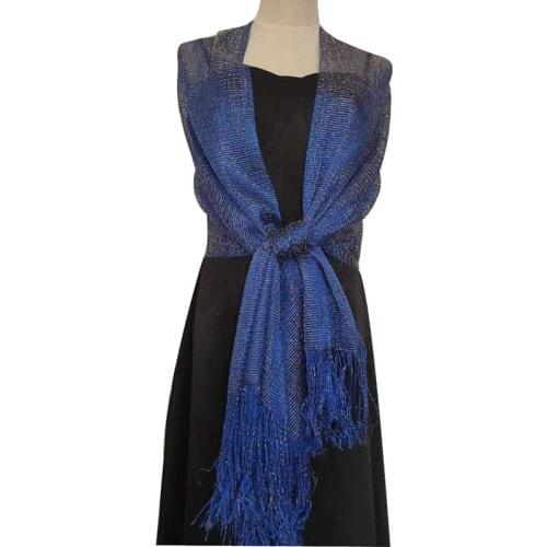 Gold and Silver Silk Flat Towel Bridal Ball Wedding Party Evening Dress Shawl Female