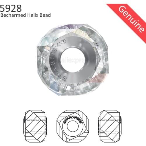 1 piece) 100% Original Crystal from Swarovski 5928 BeCharmed Helix Bead Austrian loose beads rhinestone for Bracelet necklaces