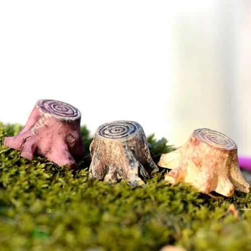1 pcs Miniature Figurines Crafts Decorations Resin Tree Stump Fairy Terrarium Christmas Xmas Party Garden Gifts random color