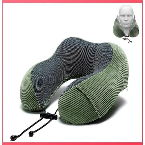 1Pcs U Shaped Memory Foam Neck Pillows Soft Slow Rebound Space Travel Pillow Solid Neck Cervical Healthcare Bedding