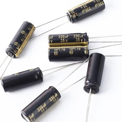 10pcs JAPAN Panasonic FM 330uf 35V 330mfd Impedance Electrolytic Capacitors