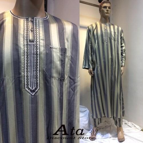 100%Cotton Jubba Thobe For Muslim Men Djellaba Saudi Arabia Abaya Caftan Kaftan Long Robe With Trousers Pakistan Islam Clothing