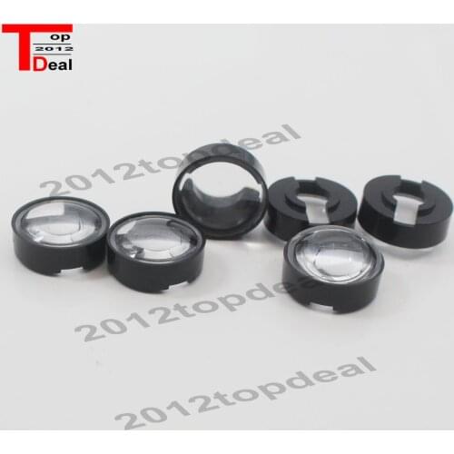 100pcs 60 90 degree 21mm Lens Reflector Collimator with black Holder Set F 1w 3w 5w LED