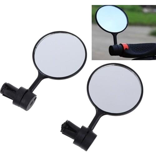 2pcs Universal Rotate Cycling Bike Handlebar Rear View Glass Adjustable