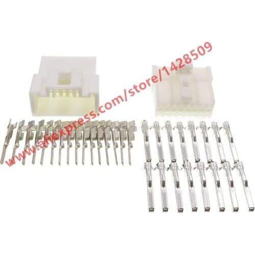 20 Sets 16 Pin Female Male Auto CD Audio Wire Plug AUX Modification Wire Connector For Mazda MG610360 7123-7169