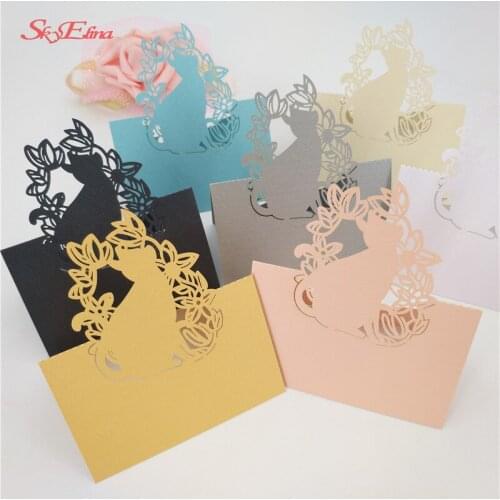 2017 Guest Table Cards 50pcs Laser Cut Wedding Party Table Name Place Cards Decoracion Seats Card Decoration 6zSH084