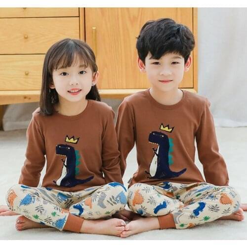 2021 Baby Boys Girl Pajamas Sets Pure Cotton Sleepwear Suit Pyjamas Long Sleeve Tops+pants Toddler Kids Underwear Clothes Set