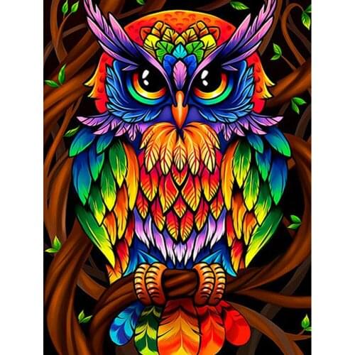 Diamond Painting Owl Full Square/Round Drill Diamant Embroidery Sell Mosaic Animal Pictures With Rhinestones Kit Home Decoration