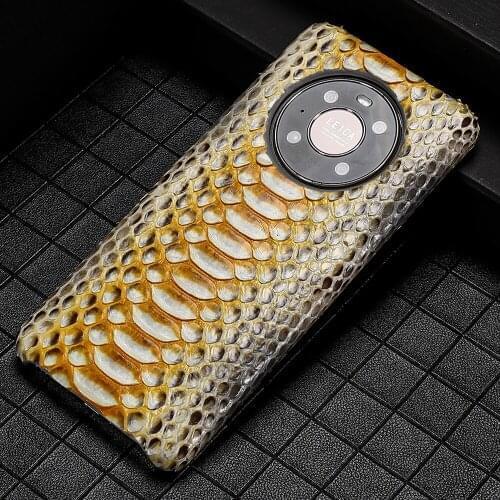 Luxury Genuine Python Leather Phone Case for Huawei Mate 40 Pro Mate 20 P30 P20 P40 Pro P40 Lite Cover For Honor 10 20 Pro 8X 9X