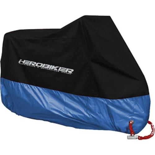 HEROBIKER Motorcycle Cover Universal Outdoor Uv Protector All Season Waterproof Bike Rain Dustproof Motor Scooter Cover Blue