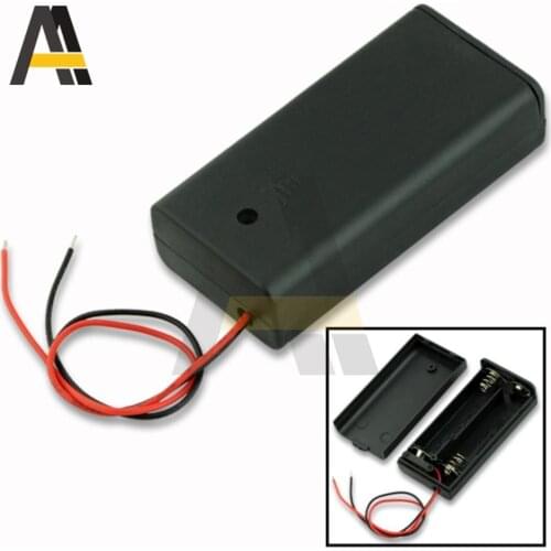 AA Battery Box Holder 2 Slot AA Battery Storage Holder Box Case AA Battery Holder Box Case With Switch