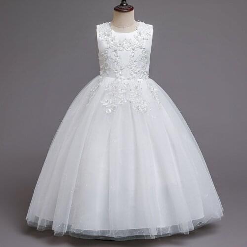 Childrens Long Wedding Dress Pengpeng Mesh Princess Dress 3-15 Years Old Childrens Wear 61 Girls' Performance Dress