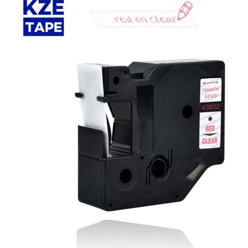 Dymo d1 19mm 45802 red on clear label tapes Ribbon compatible Dymo D1 label printer for Dymo Label Printer DYMO LM160 LM280