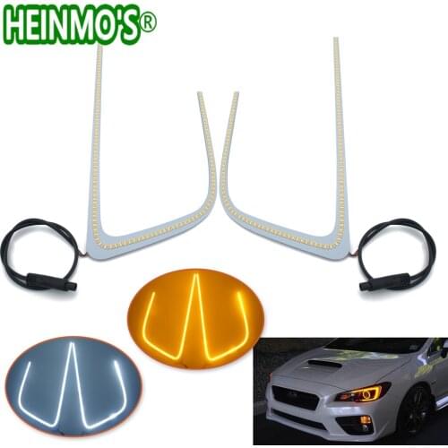 For Subaru WRX STI 2015 2016 2017 2018 Headlight DRL Switchback Dual-Color LED C-Rings Circuit Board Turn Light Signal Lamp