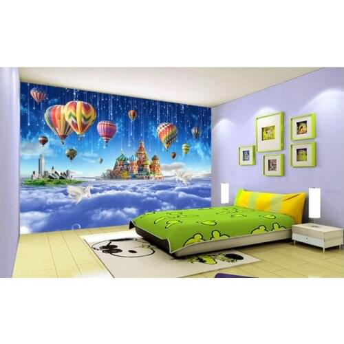 Custom photo mural 3d wallpaper Children room star castle balloon decor painting 3d wall mural wallpaper for walls 3 d