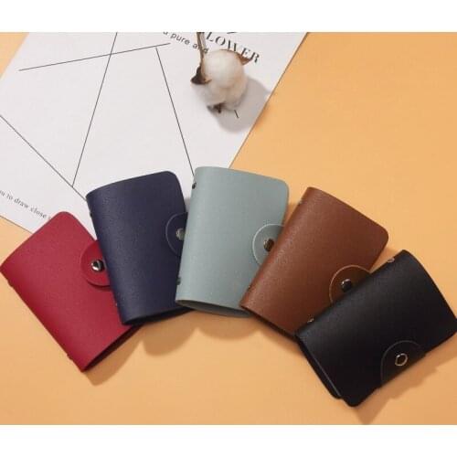 New Leather Function 24 Bits Card Case Business Card Holder Men Women Credit Passport Card Bag ID Passport Card Wallet 8 Colors