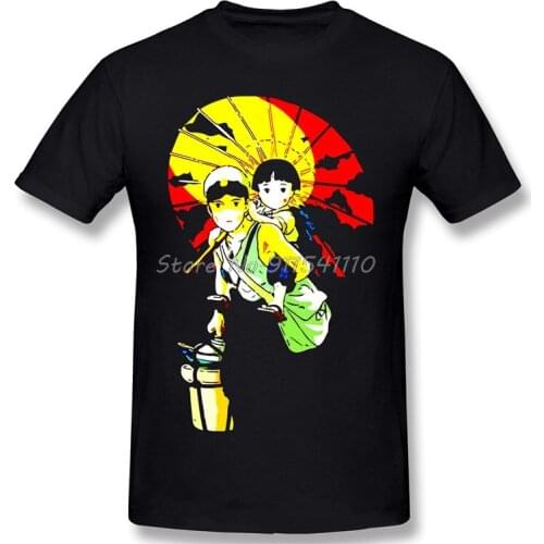 Umbrella Homme Cool T-Shirt Grave of the Fireflies Seita Setsuko War Tragedy Film Tees Pure Cotton Oversized Short Sleeve