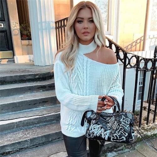 2020 Hot-selling Fashion Popular Ladies European American Spring Autumn New Products Halter Neck Strapless Irregular Sweater