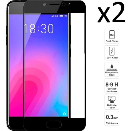 Meizu M6, Set 2 pieces tempered glass screen protector anti-scratch ultra thin easy to install