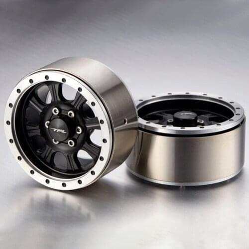 1.9" 2pc Metal Beadlock Wheel Rims For 1/10 RC Rock Crawler Axial SCX10 C1401-55 BS