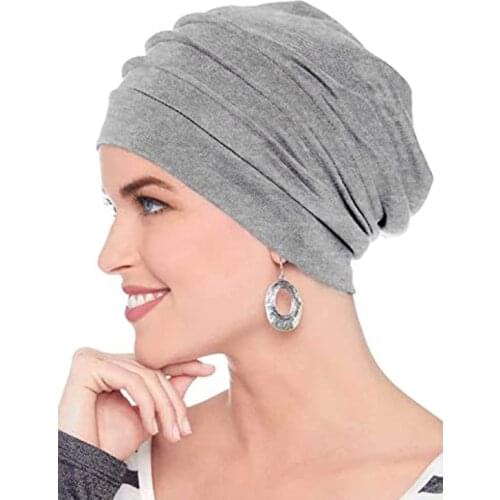 Muslim Turban Caps For Women Solid Cotton Turbante Mujer Chemo Hat Bonnet Head Scarf Hijab Femme Musulman Turbans Hairloss