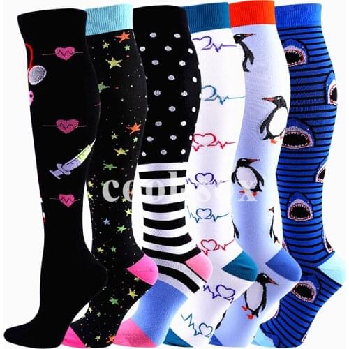 Dropship Unisex Compression Socks Wholesales Women Men Knee High 30 MmHg Sport Socks Edema Diabetes Varicose Veins Running Socks