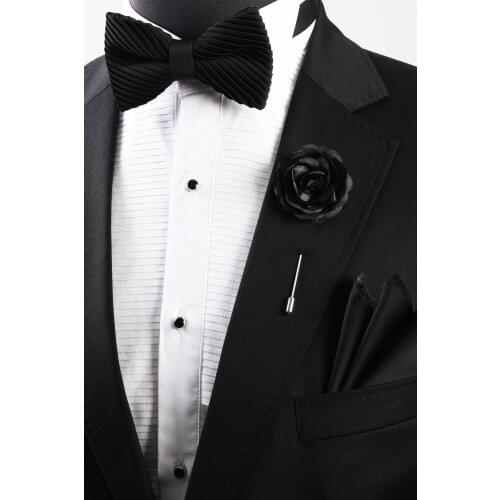 New Irregular Solid Bow tie Casual Shirts Black Bow ties For Men Bow Wedding Bow Ties Cravats Patterned Bow Tie and Handkerchief