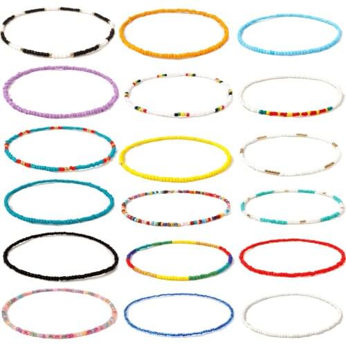 1 PC Doreen Box Handmade Beaded Necklace Colorful Glass Beaded Necklace 40cm long Summer Jewelry For Women Men