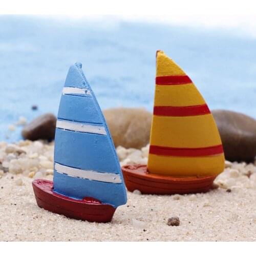 Sailing Boat Miniature Fairy Garden Home Houses Decoration Mini Craft Micro Landscaping Decor DIY Accessories