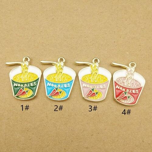 10pcs 21x24mm enamel pepper noodle charm food for jewelry making crafting earring pendant necklace and bracelet charms