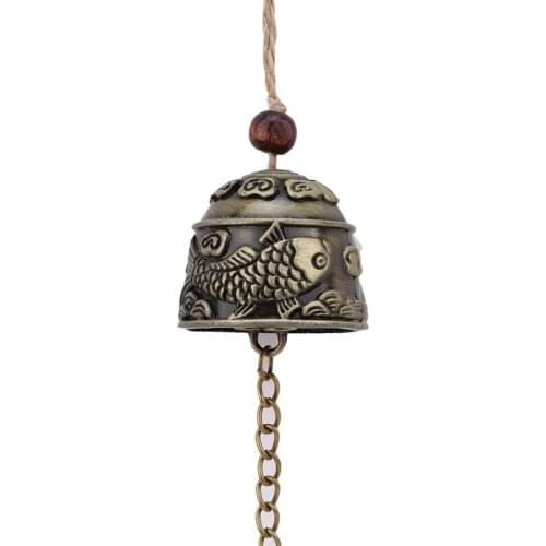 1pc Fish Feng Shui Bell Blessing Good Luck Fortune Hanging Wind Chime Decorative Pendant Decoration Crafts