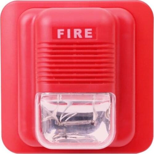 Fire Alarm Horn 119 Fire Alarm LED Flashing Light Siren 12V 24V Fire Sound and Light Alarm