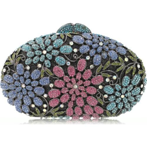 Luxury Crystals Evening Bags Women Colorful Party Clutch Bags Ladies Purse Dinner Bags Diamond Handbags Hollow Out Mini Pochette