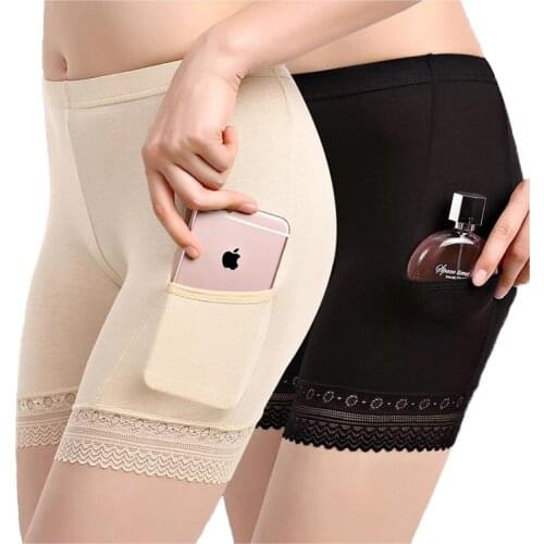 With pocket modal underwear, womens safety pants, lace three pants