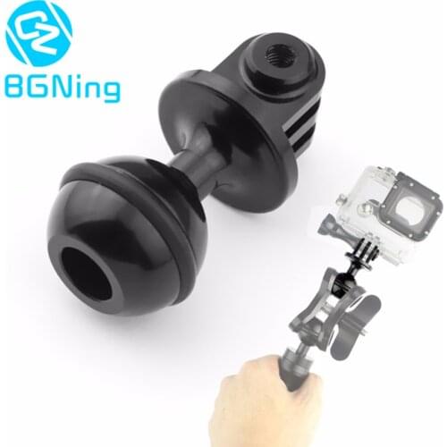 CNC 360 Degree Rotation Ball Head Tripod Mount 2.5CM Gimbal Stabilizer Holder for Gopro Hero 5 4 Yi SJCam GitUp Action Cameras